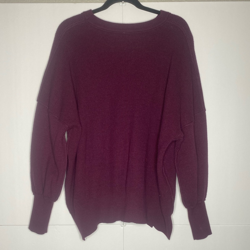 Oversized Plum Knit Sweater – Viscose Blend – One Size/Relaxed Fit